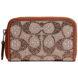 Coach Brown Signature Zip Wallet